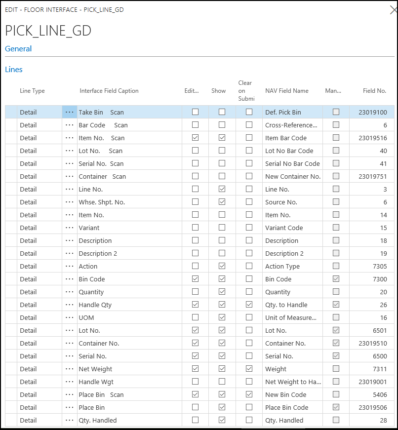 Floor Guided Interface Pick Setup