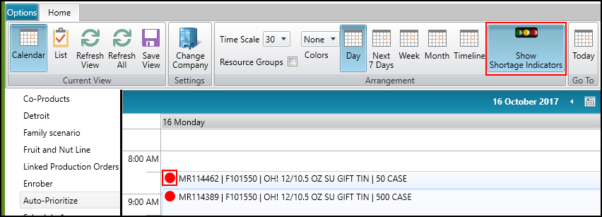 Scheduler Shortage Indicators