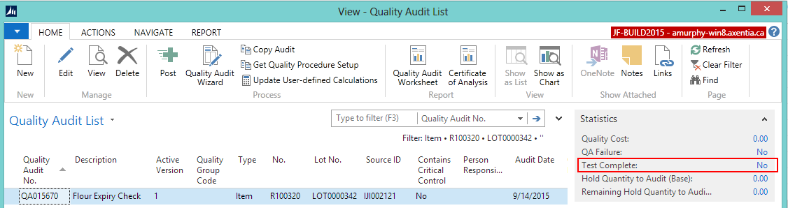 Quality Audit List