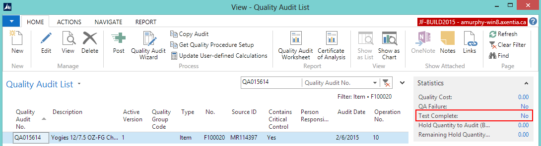 Quality Audit List