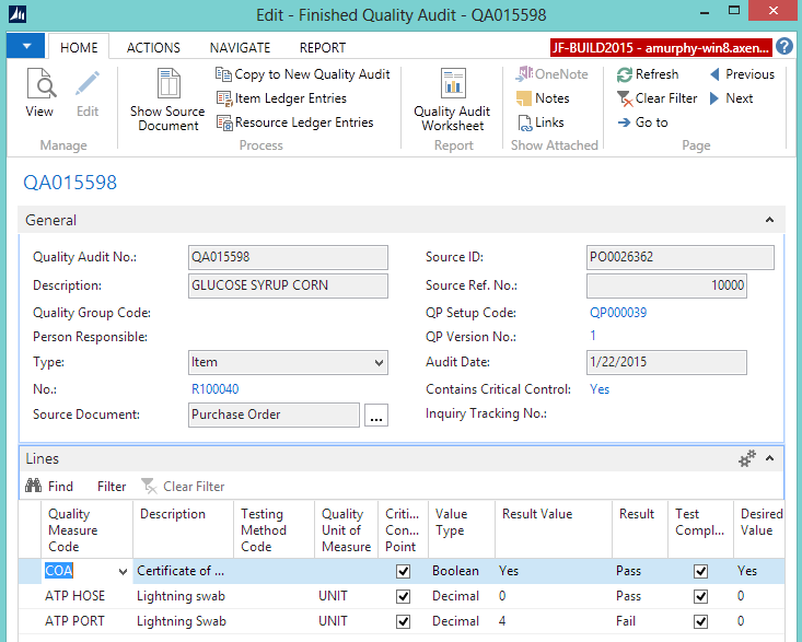 Finished Quality Audit