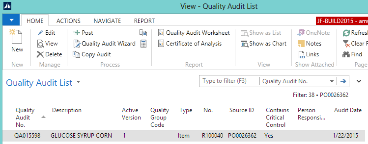 Quality Audit List