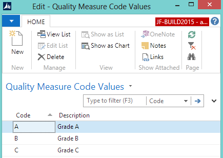 Quality Measure Code Values