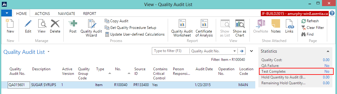 Quality Audit List