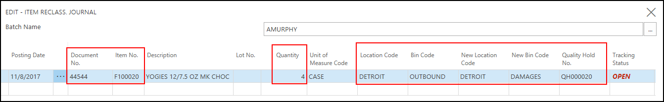 Item Reclassification Journal