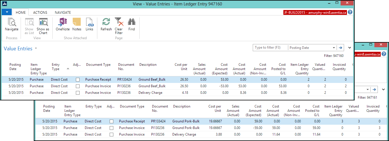 Value Entries