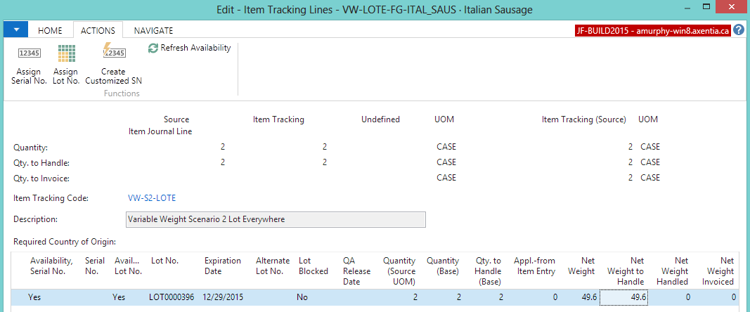 Item Tracking Lines