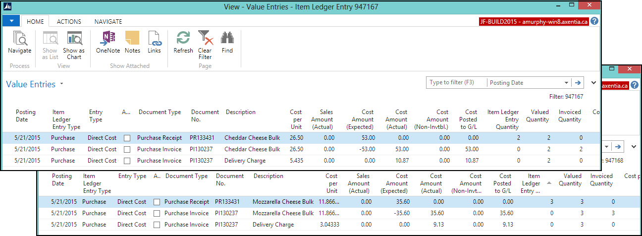 Value Entries