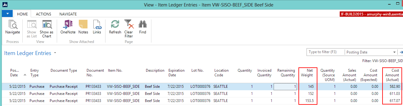 Item Ledger Entries