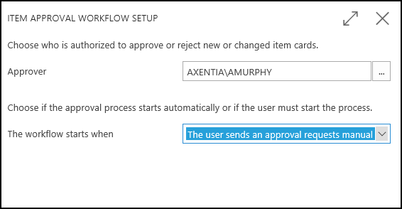 Item Approval Workflow Setup